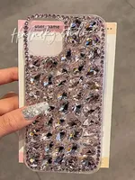 Coque de téléphone de luxe scintillante avec diamants pour iPhone 18 17 15 16 Pro Max, étui transparent brillant avec strass pour 13 14 Plus 11