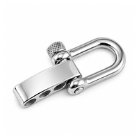 Connecteur de fermoir en U réglable en acier inoxydable de 5 mm avec broche à vis et breloque extensible pour bijoux