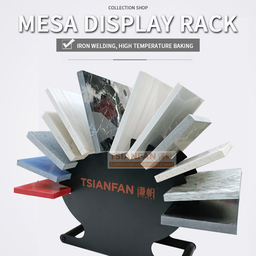 Factory Custom Size Table Top Metal Slotted  Sample Artificial Mabler Granite Quartz Stone Ceramic Tile Display Rack