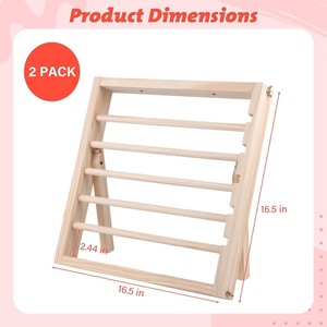 Estante de madera para cintas, 16,5 pulgadas x 16,5 pulgadas x 2,44 pulgadas, estante de almacenamiento plegable para floristerías y pastelerías - Product Image 1
