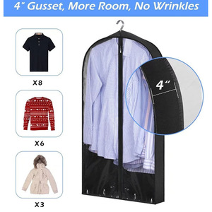 Sacs à vêtements Couvre-vêtements en <span class=keywords><strong>plastique</strong></span> transparent <span class=keywords><strong>pour</strong></span> le rangement des vêtements Protecteur respirant <span class=keywords><strong>pour</strong></span> manteau long veste <span class=keywords><strong>pull</strong></span> - Product Image 3
