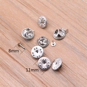 Butterfly <b>Clutch</b> Pin Back Set | Stainless Steel Tie Tack Pins with Flat Pad for DIY Badge Brooch Lapel Jewelry Making - Product Image 4