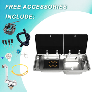 Fregadero y Cocina de Inducción Integrados JDA de Acero Inoxidable SS304 para Autocaravanas y Caravanas, Resistentes a la Corrosión y Fáciles de Instalar - Product Image 6