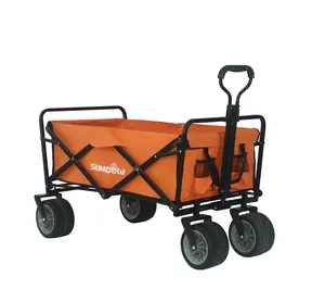 Wholesale Garden 4 Wheels Mobility Cart Wagon Outdoor Wagon Trolley With Long Handle