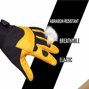 Ozero Herren Damen Atmungsaktive Ungefütterte Hirschleder Motorrad Motocross Motorradfahrer Lederhandschuhe - Product Image 3