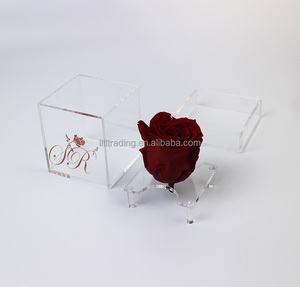 <span class=keywords><strong>Mini</strong></span> caja de regalo cuadrada redonda de un nivel, rosas para amantes, amigos, familiares, mamá, papá, bonita caja de flores de plexiglás acrílico <span class=keywords><strong>2022</strong></span> - Product Image 6