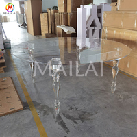 Pieds ronds transparents pour salle à manger, forme de ballon, table en acrylique, pour évènements et mariage