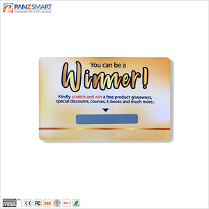 Prix bas personnaliser pvc papier gagnant cartes de loterie étiquette à gratter carte à gratter carte à gratter en plastique avec numéro de broche - Product Image 3