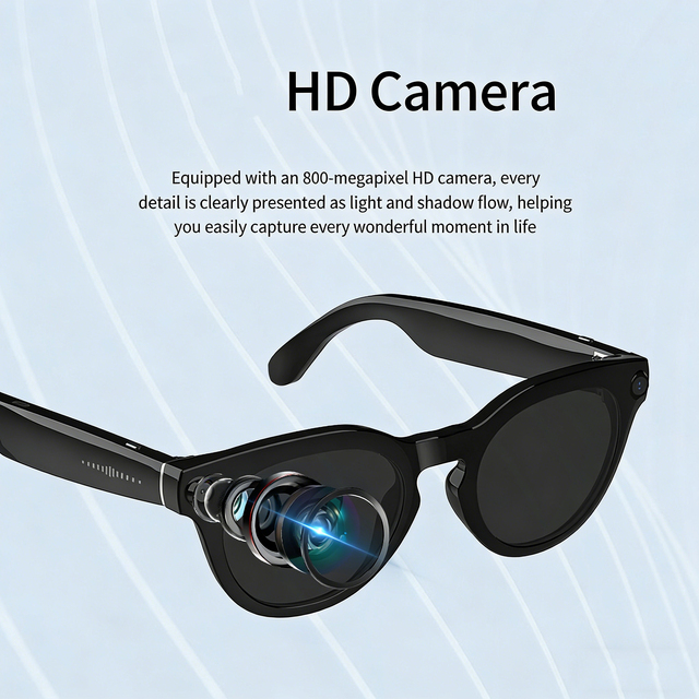 AI Smart Glasses with 800w Camera HD Photo Translation Video Recording and Calling Anti Blue Light Eyewear and Suanglasses