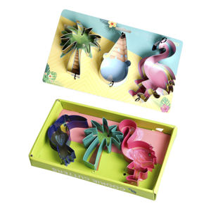 Novedosa Serie de Cortadores de Galletas Metálicos Ecológicos con Temática de Playa de Verano, con Tres Formas y <span class=keywords><strong>Colores</strong></span> para Fiestas - Product Image 1