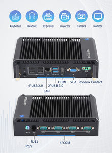 Nueva Mini PC Industrial DDR3, Computadora de Escritorio sin Ventilador, Pentium N3710, 8GB RAM, 256 SSD, RJ45 LAN/4COM, RJ11 y PS/2, <span class=keywords><strong>para</strong></span> Negocios y Puntos de Venta - Product Image 4