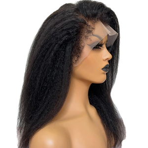 Reasonable13X4 HD Lace Front Yaki Droite Perruque De Cheveux Humains Bouclés Naturel Crépus Droite Délié Petite Taille Cap Livraison Gratuite - Product Image 1