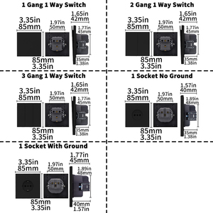 Độ ổn định cao EU tiêu chuẩn Châu Âu 250V 85mm 85mm 1 2 3 Gang 1 Way push button cảm ứng Home tường ổ cắm thiết bị chuyển mạch Ổ cắm điện - Product Image 6