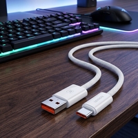Cable USB a USB C Trenzado de Carga Súper Rápida Toocki de 66 W, Cable de Carga Largo Tipo C de 6 A, Cable de Sincronización de Datos de 3 Metros para el Hogar y la Oficina