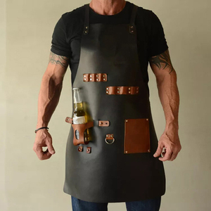 <span class=keywords><strong>Delantal</strong></span> de Cocina de <span class=keywords><strong>Cuero</strong></span> PU Vintage con Logotipo Personalizable - Product Image 3
