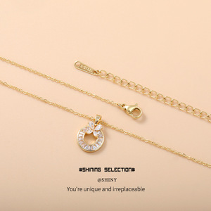 Conjunto de joyería de moda con forma de flor, aleación de cobre, microincrustaciones de circonita, collar y aretes, regalo para mujer - Product Image 1