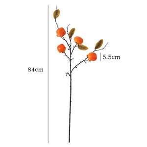 Rama de Caqui Artificial Mo Hua Ge, Flor de Seda Plástica, Decoración para el Hogar, Material para Arreglos de Frutas de la Fortuna del Año Nuevo Chino - Product Image 5