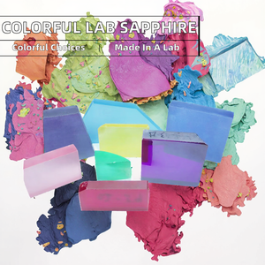 Vente en gros de cristaux de saphir nano bruts, traités thermiquement, de type aquamarine bleu royal, vert, violet, rose, jaune pigeon, cultivés en laboratoire - Product Image 2