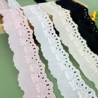 Fraise arc rose brodé coton dentelle garniture 6cm largeur tissu élastique jupe florale ourlet bricolage vêtements matériel pour la fête