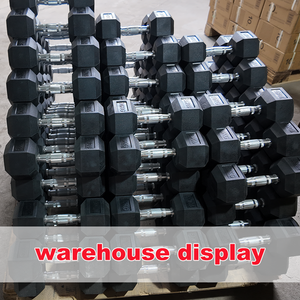 ดัมเบลหกเหลี่ยมแบบเคลือบด้วยยางอุปกรณ์ออกกำลังกายทำจากเหล็กหล่อสำหรับออกกำลังกายกล้ามเนื้อ - Product Image 2