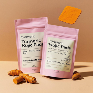 Almohadillas de limpieza facial de etiqueta privada, almohadillas exfoliantes de Ácido Kójico de cúrcuma para una piel suave y radiante - Product Image 5