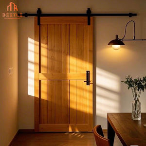 24 par 84 Design simple Portes de grange doubles en bois <span class=keywords><strong>noir</strong></span> avec quincaillerie incluse pour les maisons - Product Image 3