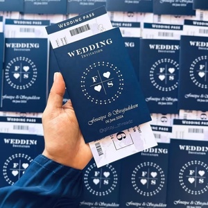 Carte d'invitation de mariage personnalisée en forme de passeport, ensemble plié, conception sur mesure, paiement après réception, fournisseur en gros, OEM - Product Image 6