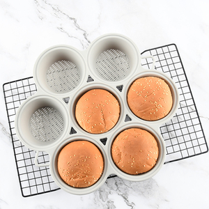 Homemade Reusable <b>Silicone</b> Cake Mould Heat Resistant Burger Baking <b>Tools</b> Muffin Cake Dessert Making - Product Image 1