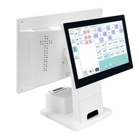 Software POS, Terminal de Pantalla Táctil Android de 15.6 Pulgadas + 11.6 Pulgadas, Sistema POS Todo en Uno Táctil para Tiendas Minoristas