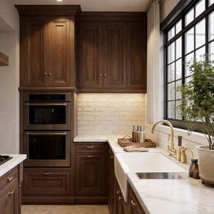 Ensemble de meubles de cuisine complet en bois massif de style Shaker, prêt à assembler, Balom, mobilier de cuisine moderne de luxe pour la maison - Product Image 4