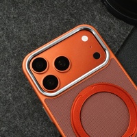 Nouvelle technologie : Étui magnétique tissé pour iPhone 17, 12, 13, 14, 15, 16 Pro Max, 17 Air avec protection à 360° °   Support de téléphone en métal avec anneau et coque de protection