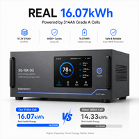 Batterie de rack de serveur LiFePO4 51,2 V 314 Ah 16 kWh avec écran tactile LCD 5 pouces, auto-chauffante, 6000+ cycles, cellules EVE de qualité A pour stockage d'énergie