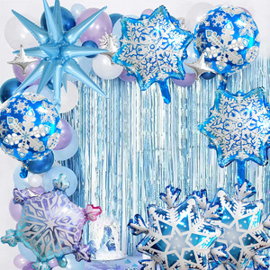 Ballon en aluminium flocon de <span class=keywords><strong>neige</strong></span> de Noël de 18 pouces avec logo personnalisé, ensemble de flocons de <span class=keywords><strong>neige</strong></span> en forme de glace et de <span class=keywords><strong>neige</strong></span>, décoration bleue pour fête d'anniversaire - Product Image 3