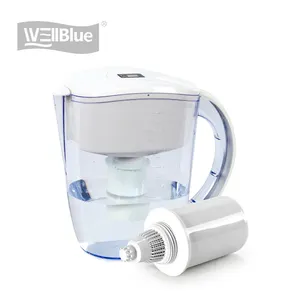 Wellblue 3.5 Liters Improve PH Filters Included, BPA Free, 6 Stage Filtering System to Purify Alkaline Water Filter Pitcher