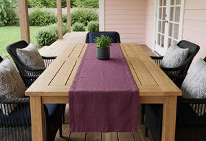 Solid Color Purple Linen Textured <b>Table</b> <b>Runner</b> for Wedding Restaurant Home Use-Eco-Friendly & Durable - Product Image 1