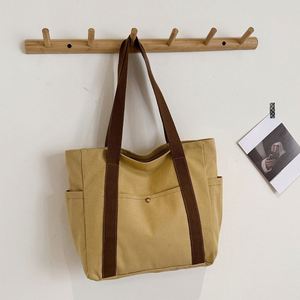 Sac fourre-tout en toile grande capacité avec plusieurs poches |   Sac à bandoulière polyvalent pour femme, idéal pour l'université, le travail et les trajets quotidiens - Product Image 4