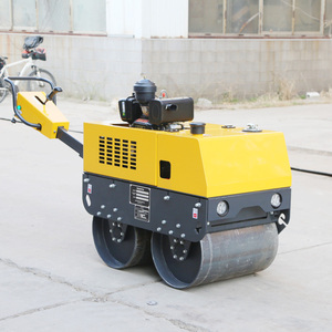 Camminare direttamente in fabbrica dietro il rullo vibratorio a doppio tamburo piccolo compattatore a rulli stradali da 1 tonnellata - Product Image 1