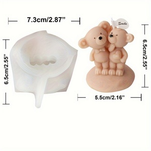 TangChu Multi-Style <b>Cute</b> <b>Bear</b> Silicone Mold Set for Baking Cake Decoration Handmade Soap Resin Individually Wrapped - Product Image 6