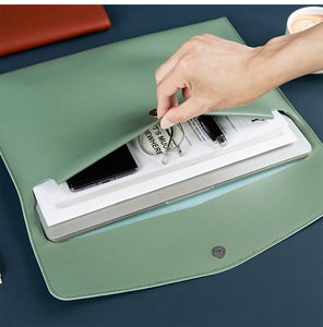 Large Capacity <strong>A4</strong> <strong>File</strong> Folder Storage Laptop <strong>Bag</strong> Customizable PU Leather <strong>Document</strong> <strong>Bag</strong> with Handle <strong>File</strong> Organizer - Product Image 5