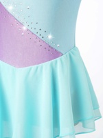 6-16 Costume de danse contemporaine Performance Wear Strass Paillettes Floral Patchwork Robe de danse de patinage