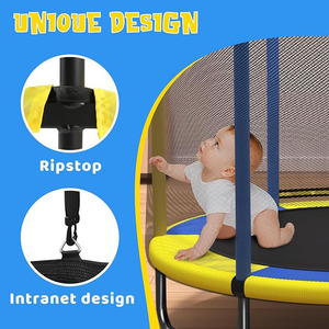 Bán buôn Toddler <span class=keywords><strong>Trampoline</strong></span> Set an toàn Net bọt xử lý 60inch Mini Bouncer con <span class=keywords><strong>Trampoline</strong></span> với Hoop điều chỉnh cho chơi trong nhà - Product Image 3