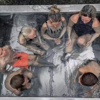 Freistehender Holzbeheizter Whirlpool für Vier Personen mit Hydrotherapie und Edelstahl für den Außenbereich