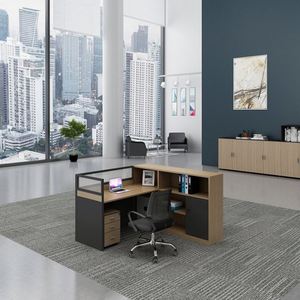 Precio al por mayor Cubículos de oficina Escritorio de oficina Estación DE TRABAJO Particiones de oficina Mesa Estación de trabajo en forma de L - Product Image 4