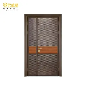 2024 Latest Modern Design External Security Copper Door Main Gate Entry Safety Metal Exterior Doors For China