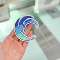 Tribal Blue Honor 3D brodé plume d'aigle bouclier conceptions Badges mixtes pour chapeau veste Hatactical/Airsoft Style sergé fleur