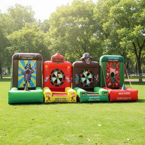 SHUNYUAN Combo Panier de Basket Gonflable et Trampoline en PVC – Taille Personnalisée – Jeu de Carnaval Extérieur pour Fêtes - Product Image 2