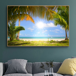<span class=keywords><strong>Île</strong></span> tropicale mur Art plages cocotier photos paysage affiches et impressions paysage marin toile peinture pour la décoration intérieure - Product Image 4