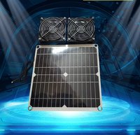 Güneş Enerjisi ve AC Güçlü 30W Esnek Bükülebilir Güneş Paneli Çift Egzoz Havalandırma Fanı 10-12 Saat Çalışma Süresi Tavuk Kümesi Karavan Evcil Hayvan Evi için