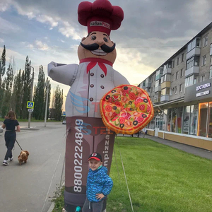 Modèle <span class=keywords><strong>de</strong></span> chef gonflable tenant une pizza, mascotte <span class=keywords><strong>de</strong></span> personnage gonflable, publicité, chef cuisinier gonflable pour magasin d'alimentation - Product Image 2