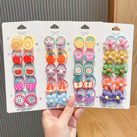 Lot de 10 élastiques à cheveux pour bébé fille, accessoires pour enfants, ensemble de attaches multicolores, motifs fruits, fleurs, animaux de dessin animé